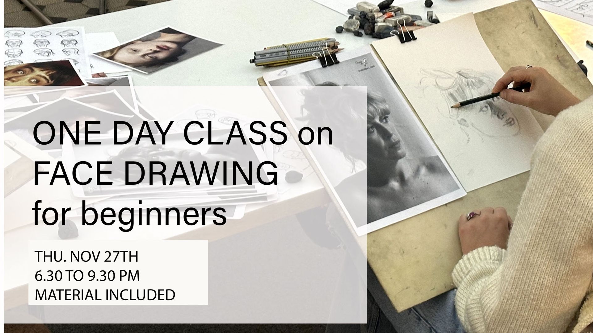 ONE DAY WORKSHOP ON FACE DRAWING for beginners