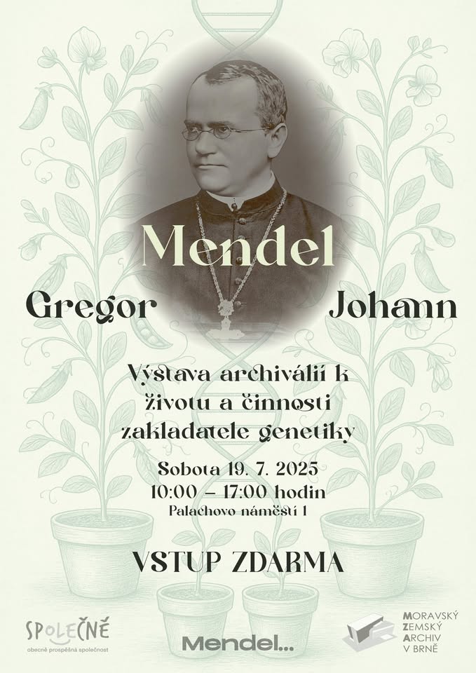 🧬JEDNODENNÍ VÝSTAVA O G. J. MENDELOVI V MZA