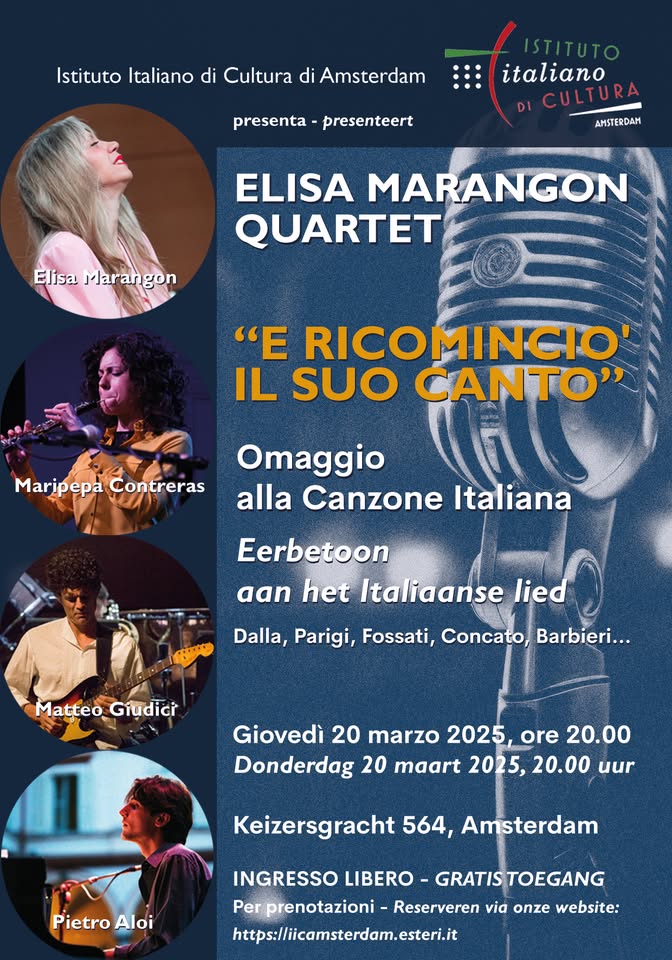 ELISA MARANGON QUARTET - “E RICOMINCIO' IL SUO CANTO” - Omaggio alla Canzone Italiana