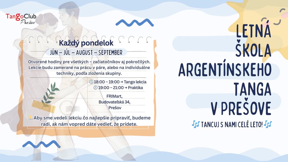 🌞 Letná škola argentínskeho tanga | jún – september 2025 🌞