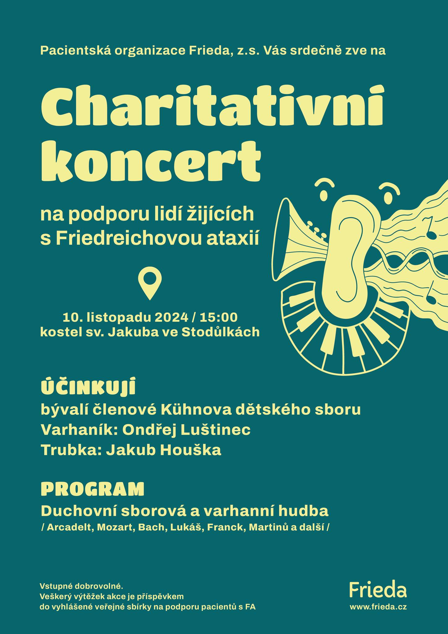 Charitativní koncert na podporu lidí s Friedreichovou ataxií