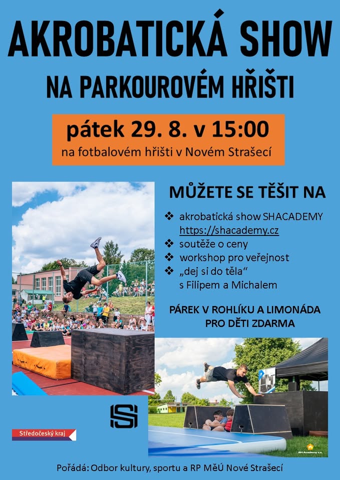 Akrobatická show na parkourovém hřišti