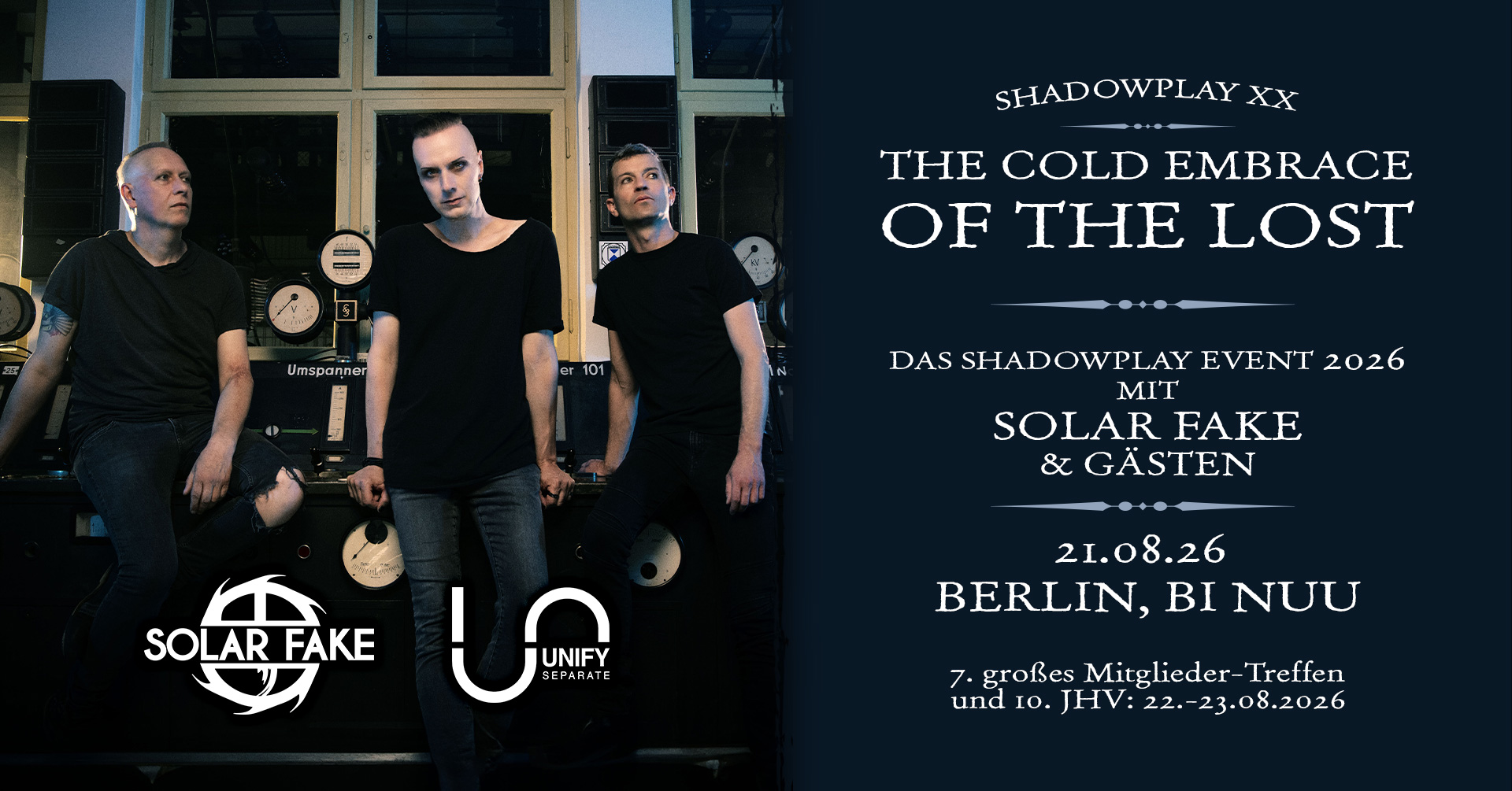 Shadowplay XX – The Cold Embrace of the Lost mit SOLAR FAKE + GUESTS