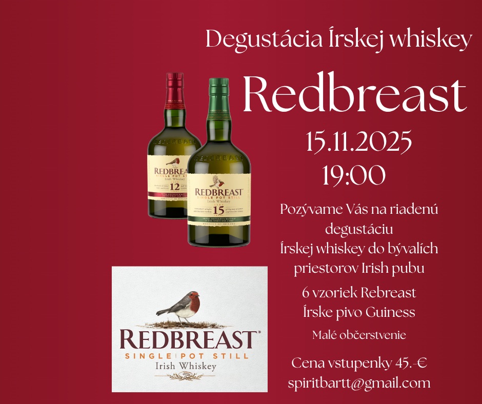 Degustácia Írskej Whiskey REDBREAST