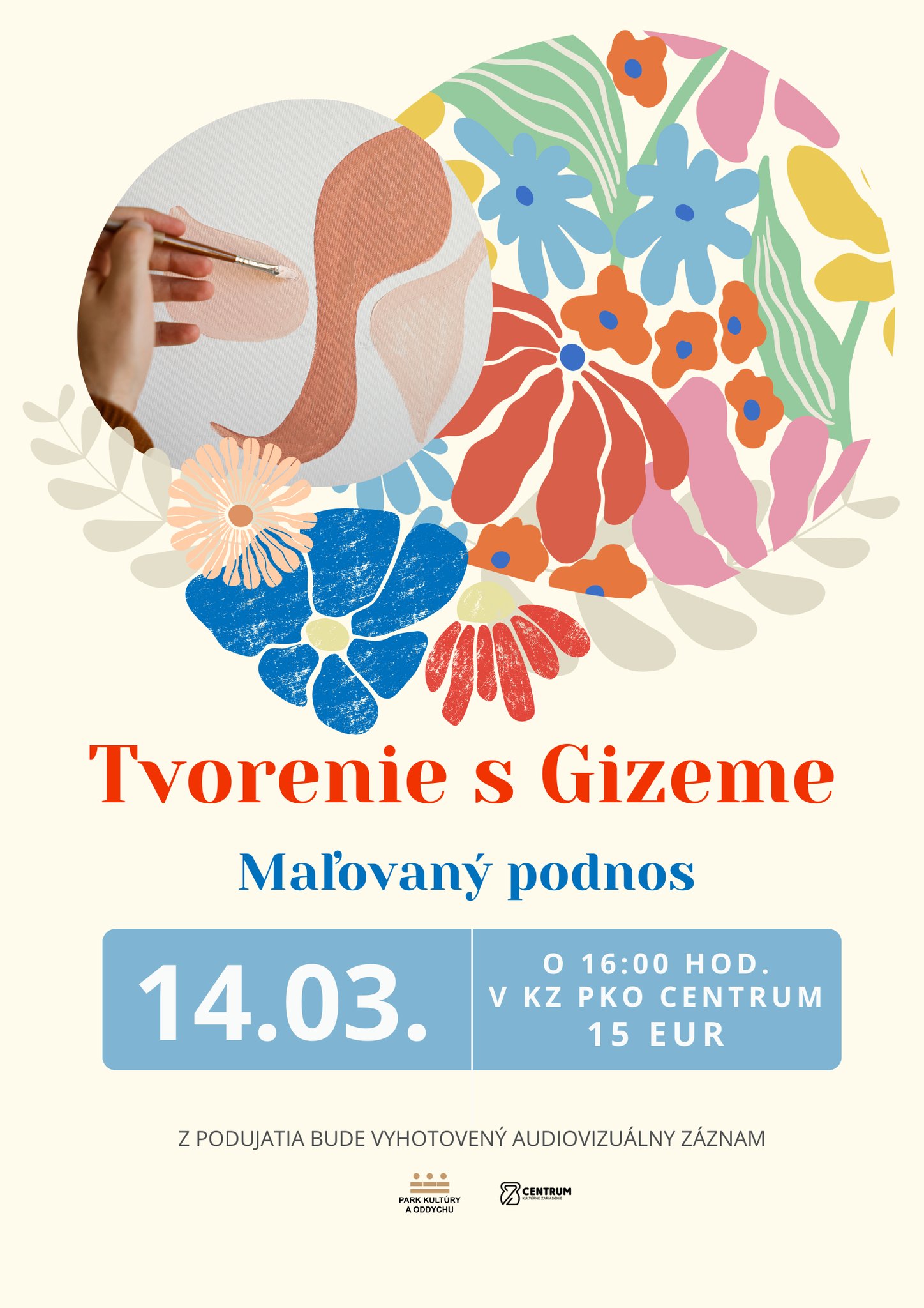 Tvorenie s Gizeme - farebný podnos.