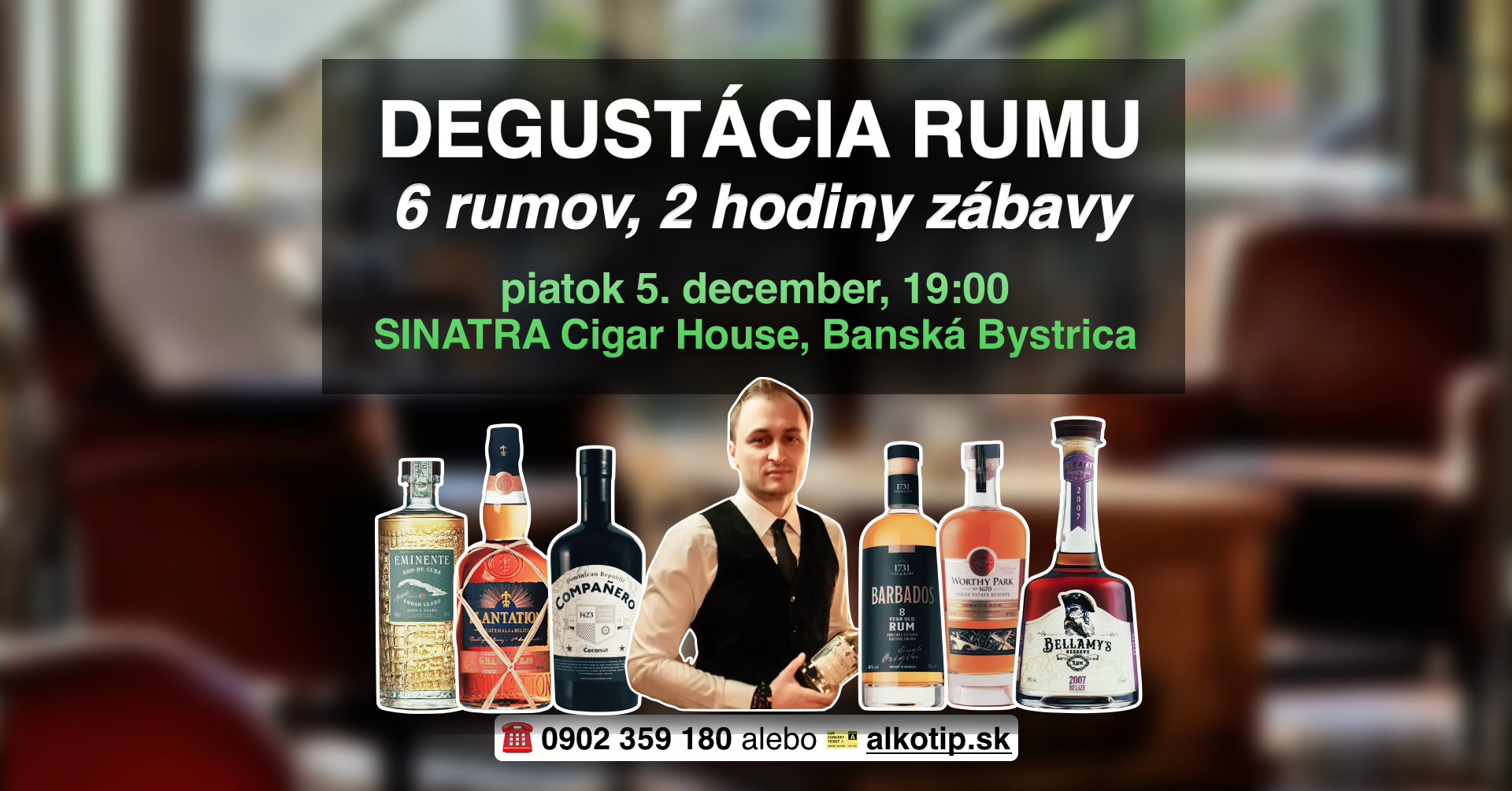 Zážitková Degustácia Rumu v Banskej Bystrici - z Kuby až na Belize