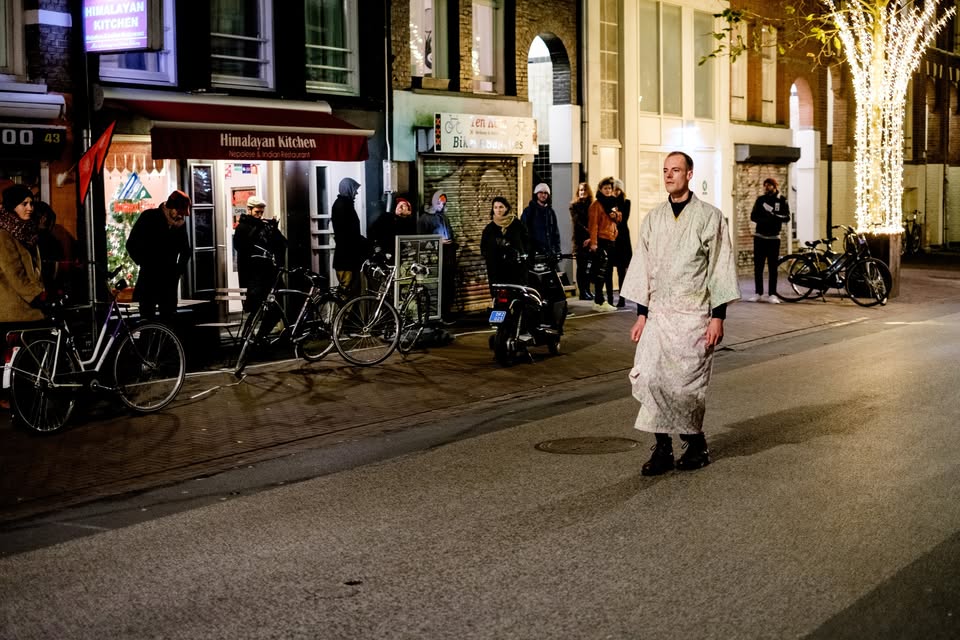 Butoh walking at Leidseplain Amsterdam 2 October