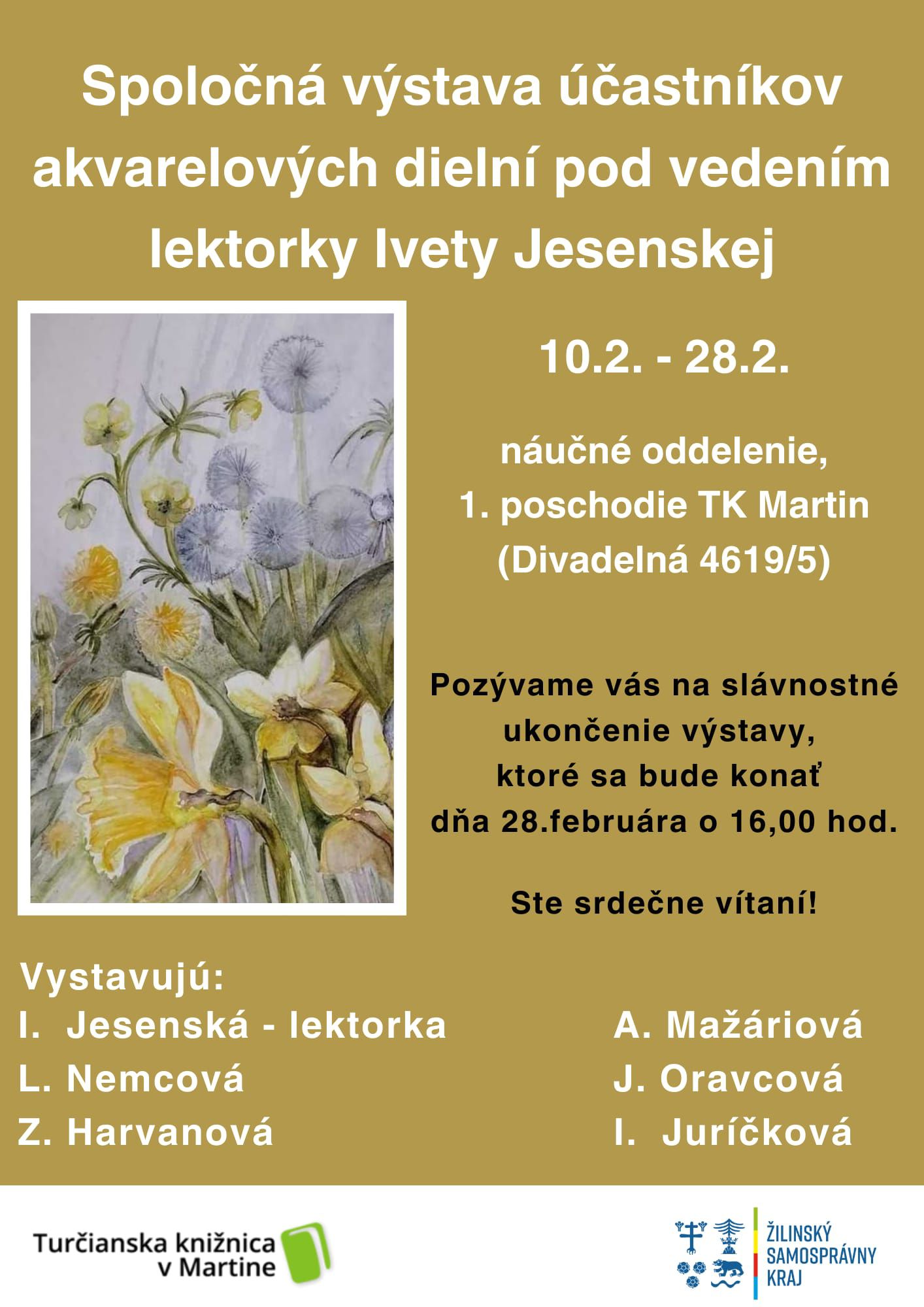 Finisáž výstavy účastníkov akvarelových dielní Ivetky Jesenskej