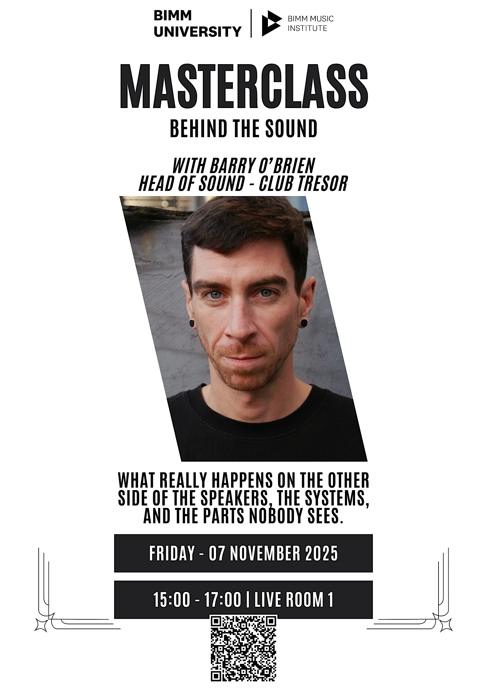 BIMM Music Institute Berlin Masterclass - Barry O'Brien 7th November