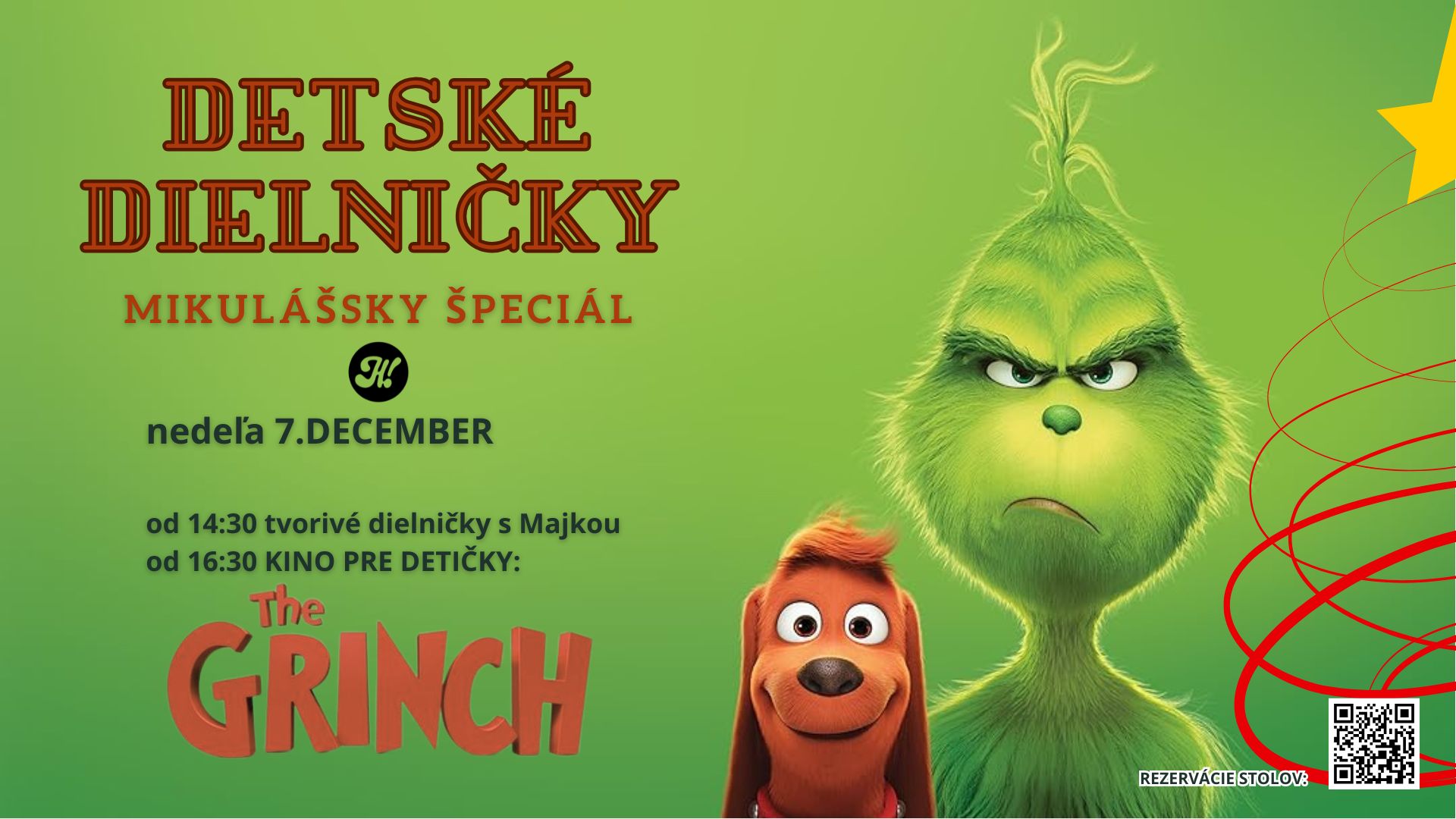 Mikulášske Detské Dielničky / Detské Kino - Grinch