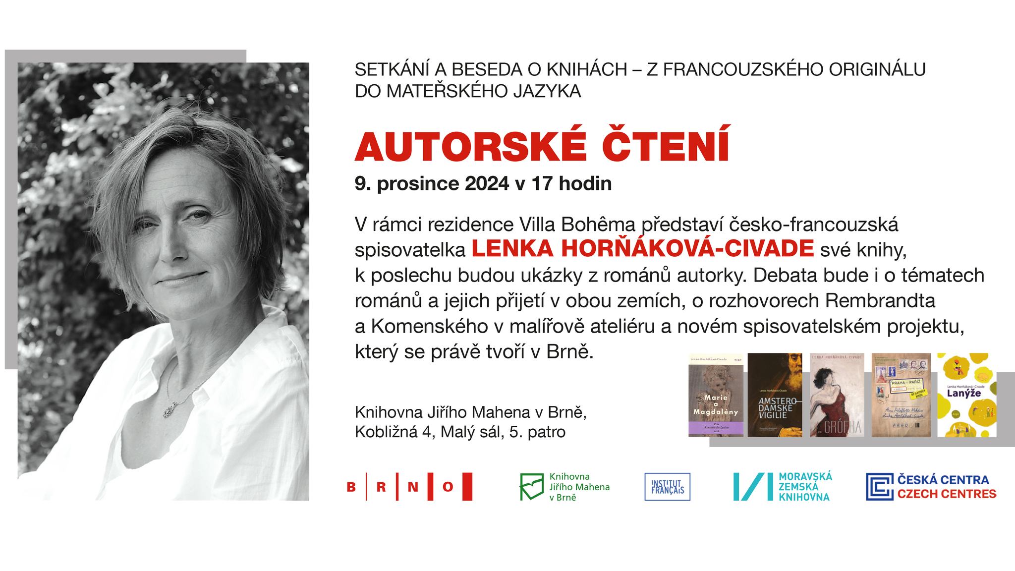 Autorské čtení: Lenka Horňáková-Civade