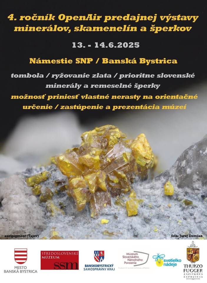 4. ročník OpenAir predajnej výstavy minerálov, skamenelín a šperkov