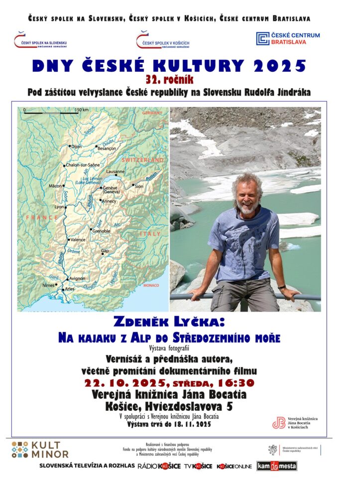 Dny české kultury: Zdeněk Lyčka: Na kajaku z Alp do Středozemního moře (vernisáž)