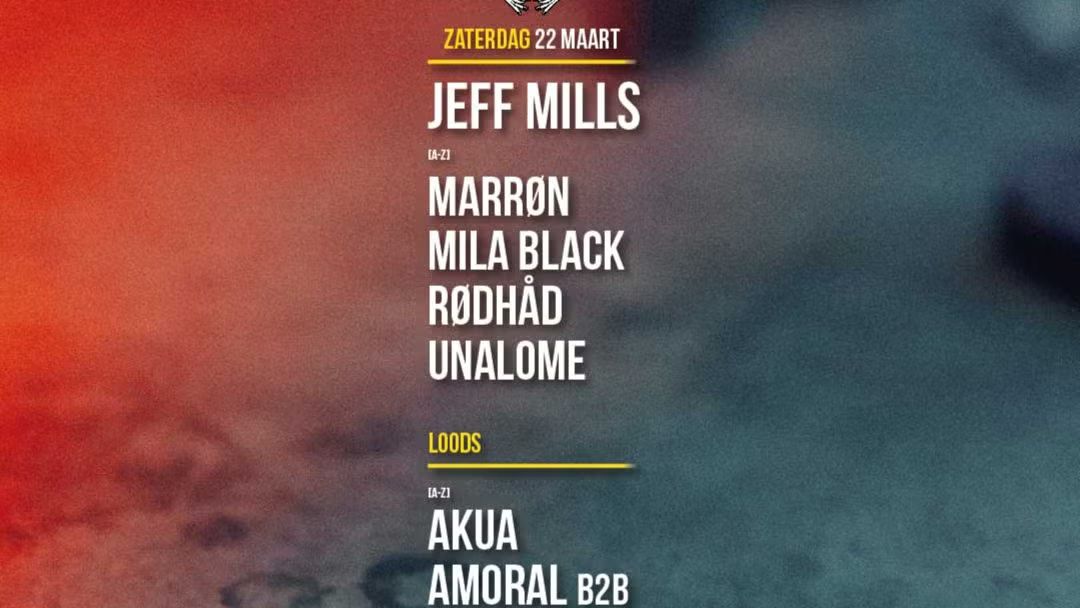 22 March | Thuishaven w/ Jeff Mills / Rødhåd / MARRØN