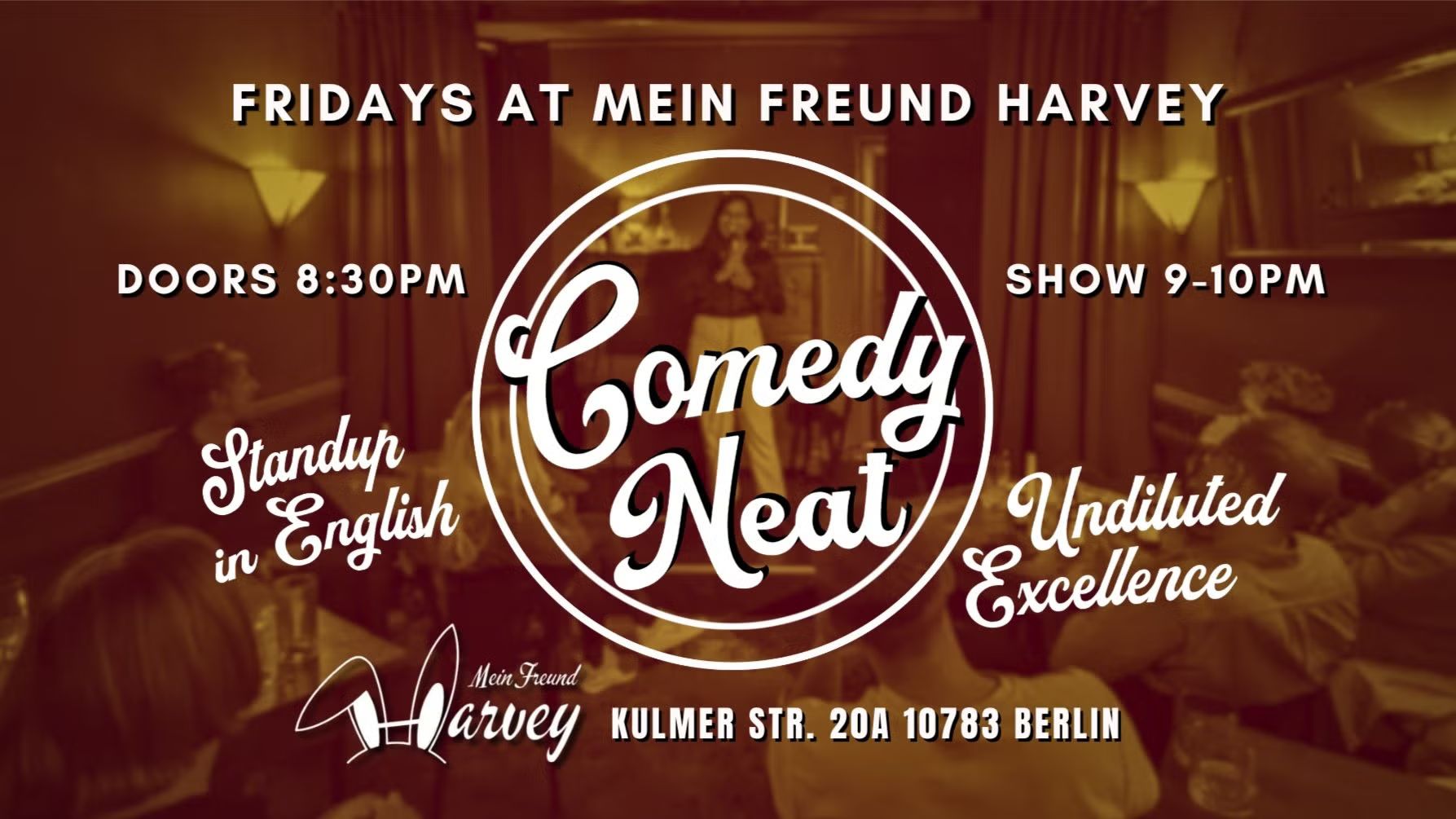 Comedy Neat: Standup in English Fridays at Mein Freund Harvey