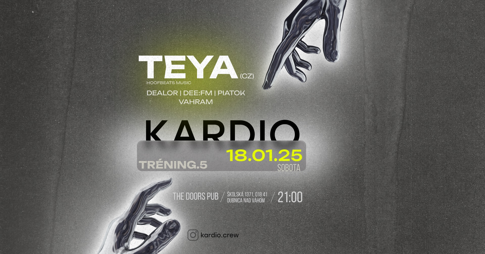 KARDIO TRÉNING 5 w/ TEYA(cz) - The Doors Pub Dubnica nad Váhom