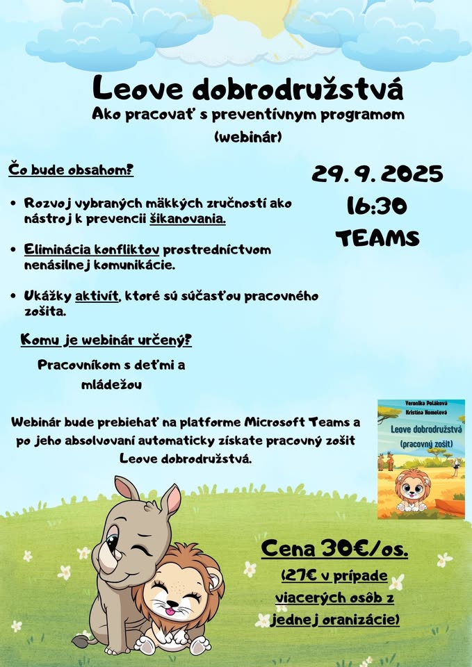 Webinár Leove dobrodružstvá