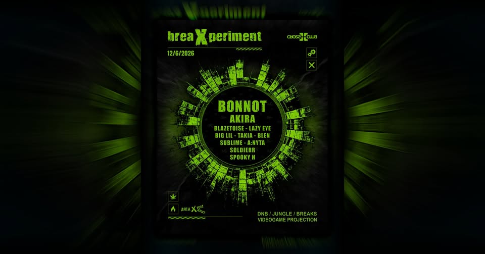 breaXperiment w/ BONNOT (IT), AKIRA & more + VIDEOGAME PROJECTION @ Cross Club Prague