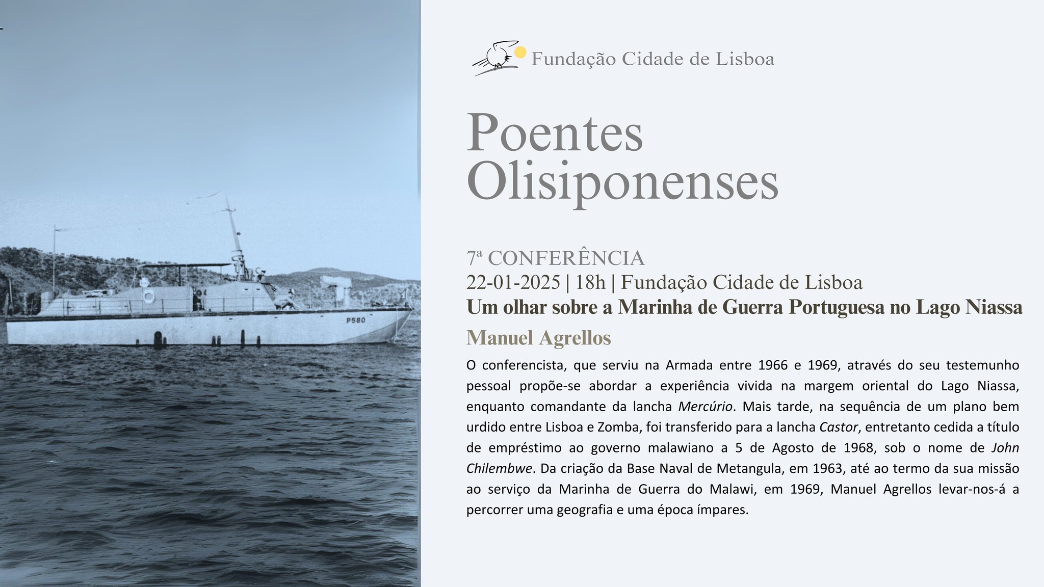 Conferência: Um olhar sobre a Marinha de Guerra Portuguesa no Lago Niassa