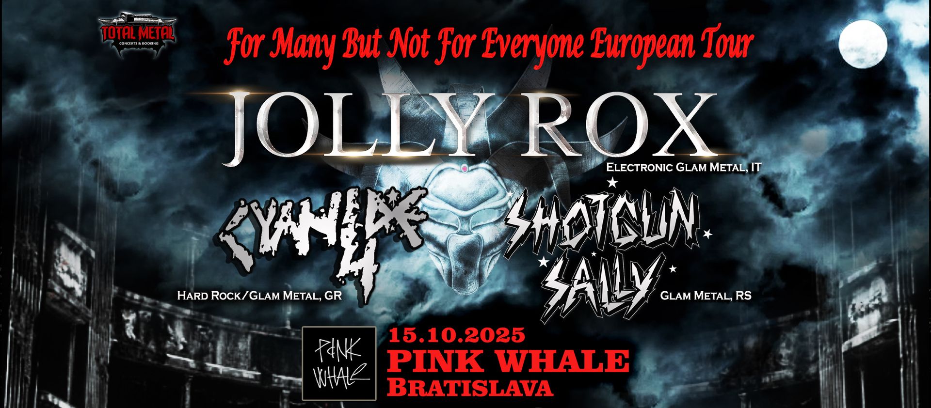 JOLLY ROX (IT), CYANIDE 4 (GR), SHOTGUN SALLY (RS) / 15.10.25 / Pink Whale, Bratislava, SK