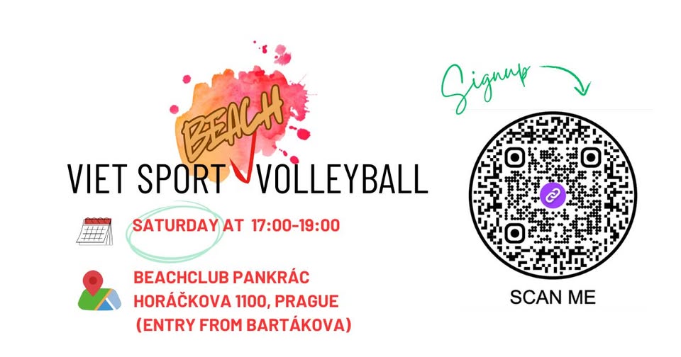 [CANCELLED] Viet Sport BEACH VOLLEYBALL at PANKRÁC 26.7.2025 17:00-19:00