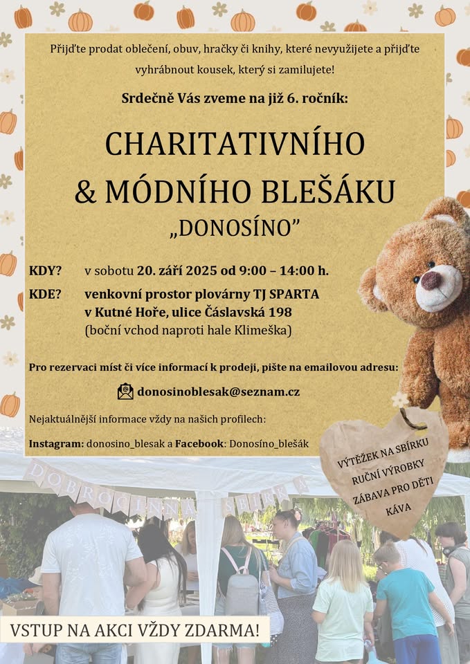 Charitativní a módní blešák DONOSÍNO 6. ročník
