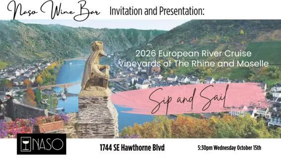 Info Night at Naso Wine Bar: Hear about their European River Cruise Opportunity!