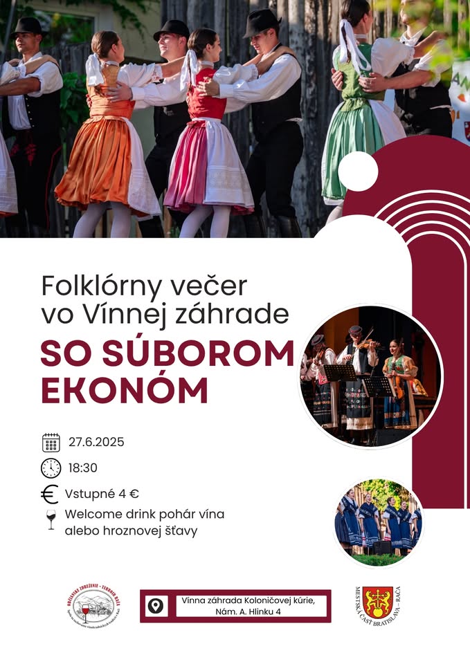 Folklórny večer vo Vínnej záhrade so súborom Ekonóm