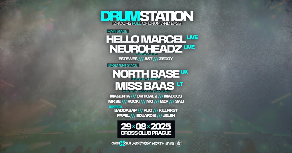 DRUMSTATION w/ NEUROHEADZ (UK) & NORTH BASE (UK) & HELLO MARCEL & MISS BAAS (LT)