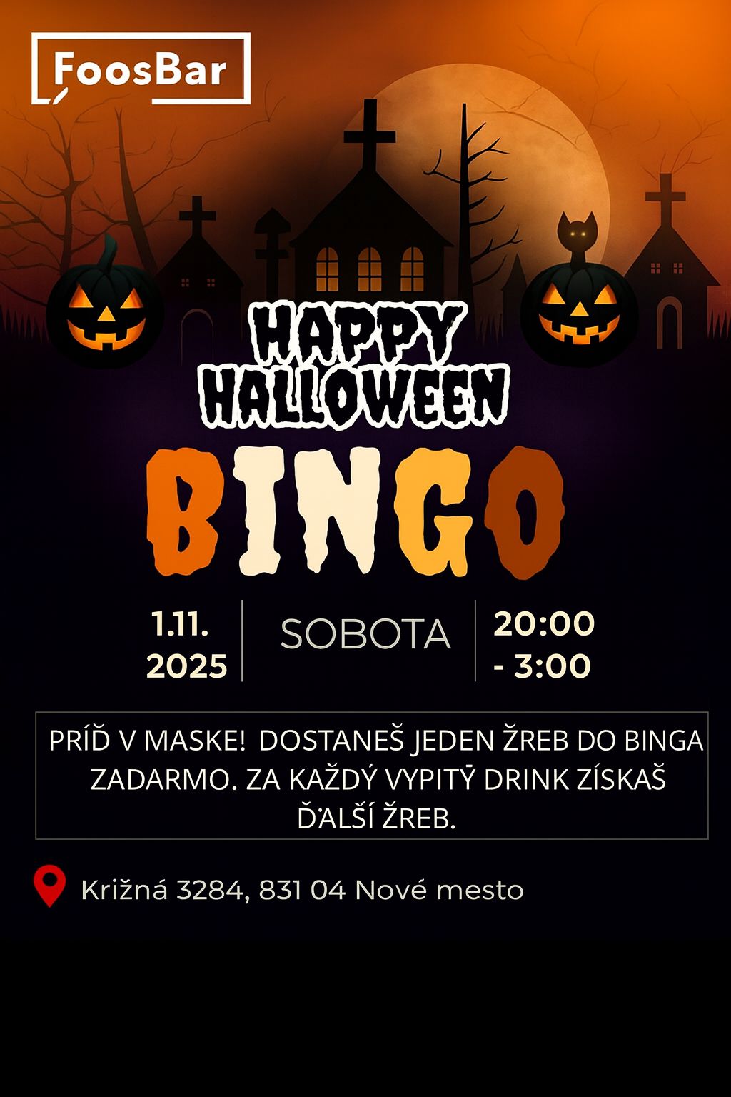 Halloween Bingo vo Foosbare