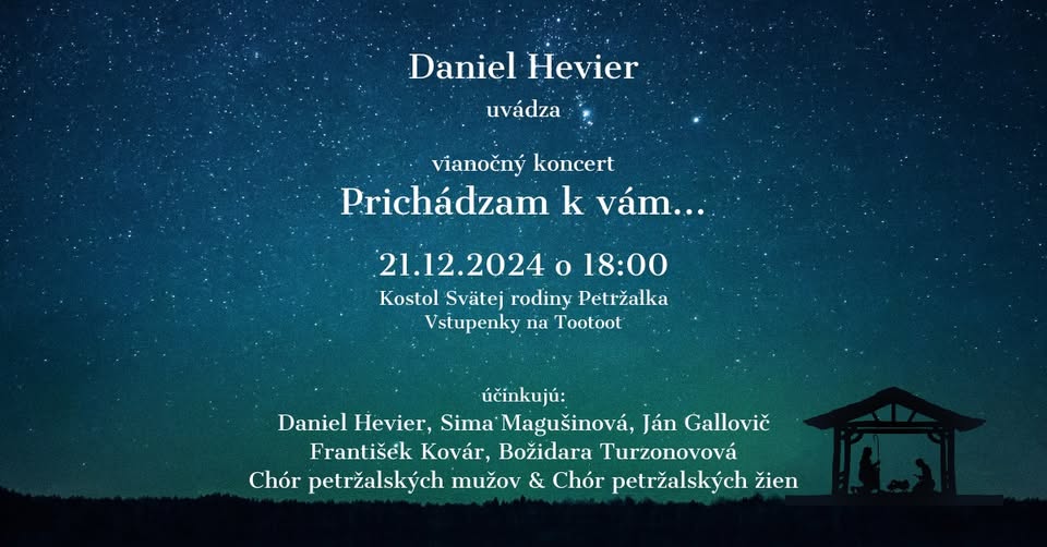 Hudobno-slovný vianočný večer Daniela Heviera a jeho hostí