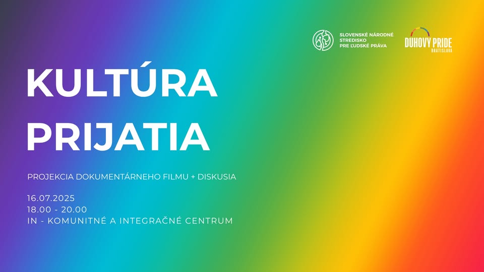 PRIDE mesiac: Kultúra prijatia (premietanie + diskusia)