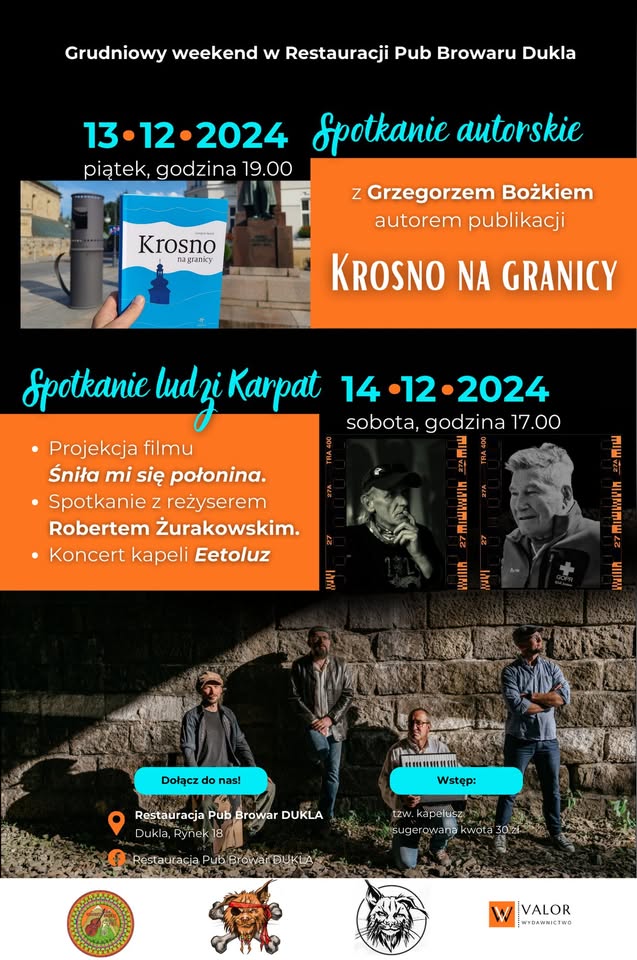 Spotkanie ludzi Karpat: koncert Eetoluz +projekcja filmu "Śniła mi sie połonina" R. Żurakowskiego