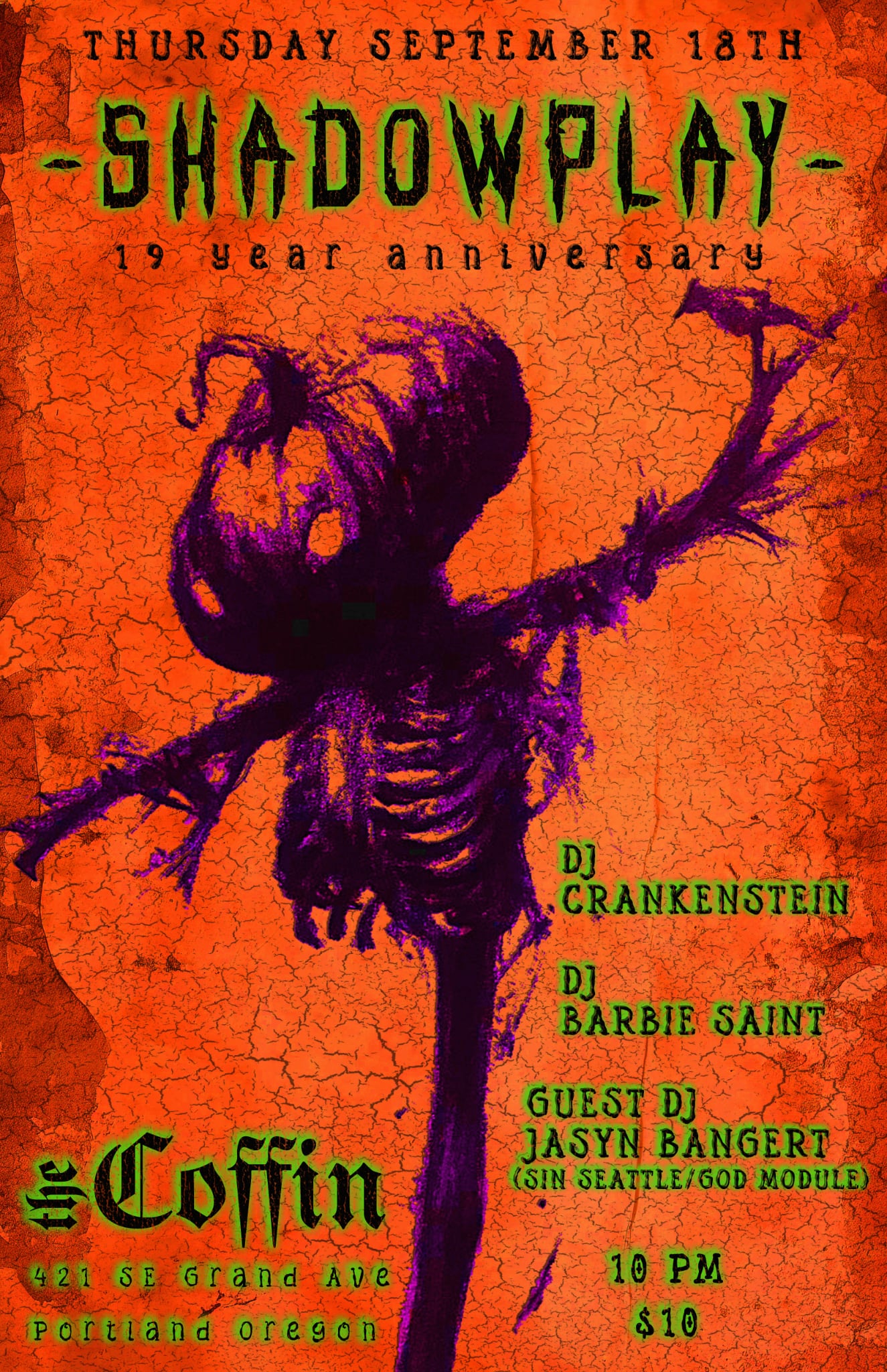 Shadowplay: 19 Year Anniversary 09/18/25 at the Coffin