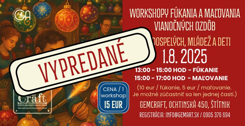WORKSHOP FÚKANIA A MAĽOVANIA VIANOČNÝCH OZDÔB