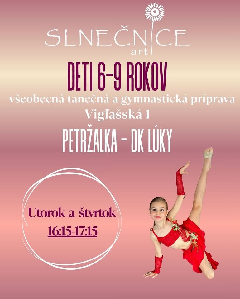Tanečno-gymnastická príprava pre deti 6-9 rokov Petržalka