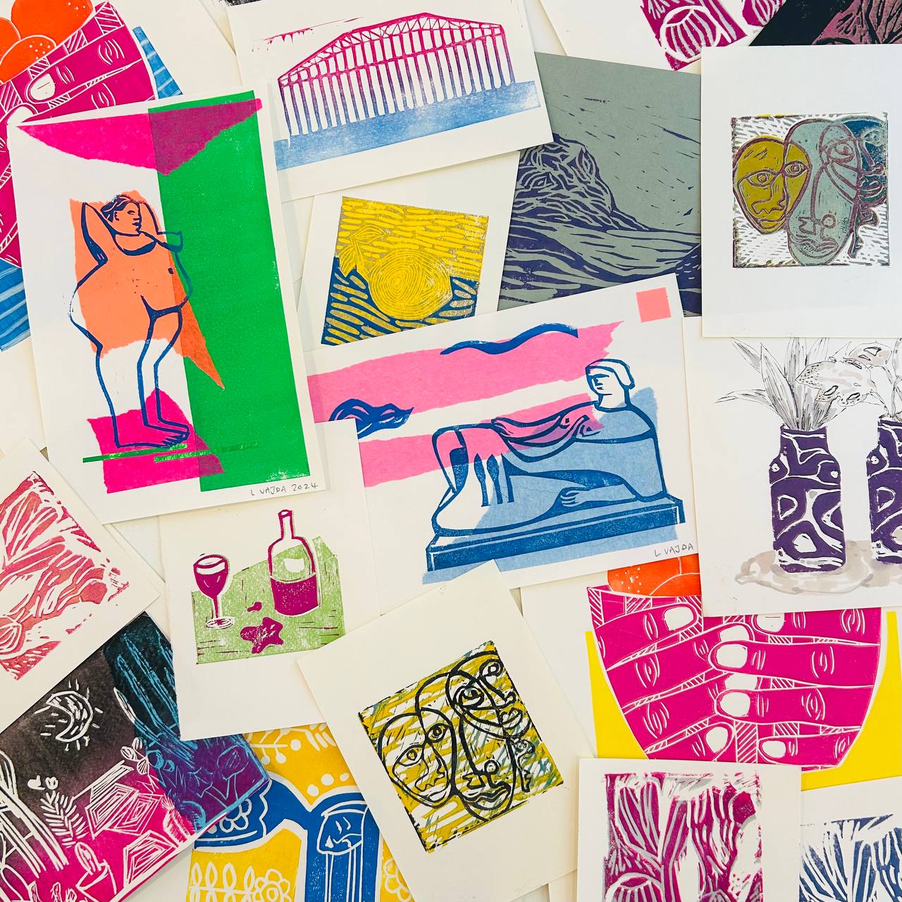 Printmaking course (Linocut, Drypoint & Chine-collé)